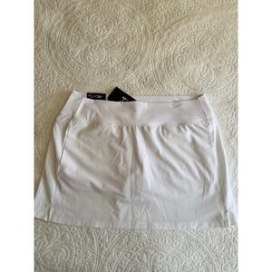 Under Armour Empower Skort White Mid Rise Athletic Tennis Golf Skirt XL 1383162